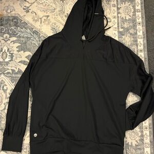 Senita Athletics Black Hooded Performance Pullover